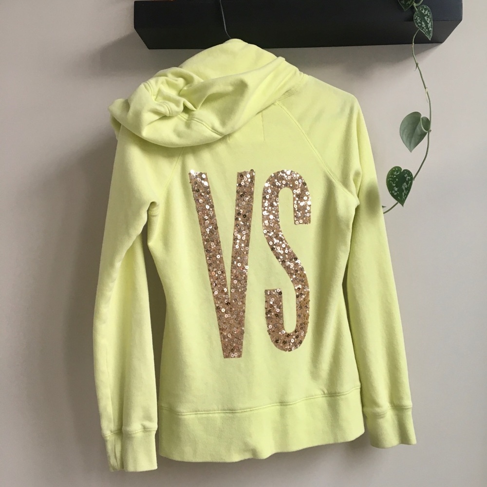 VS Full Zip Hoodie With Gold Sequins